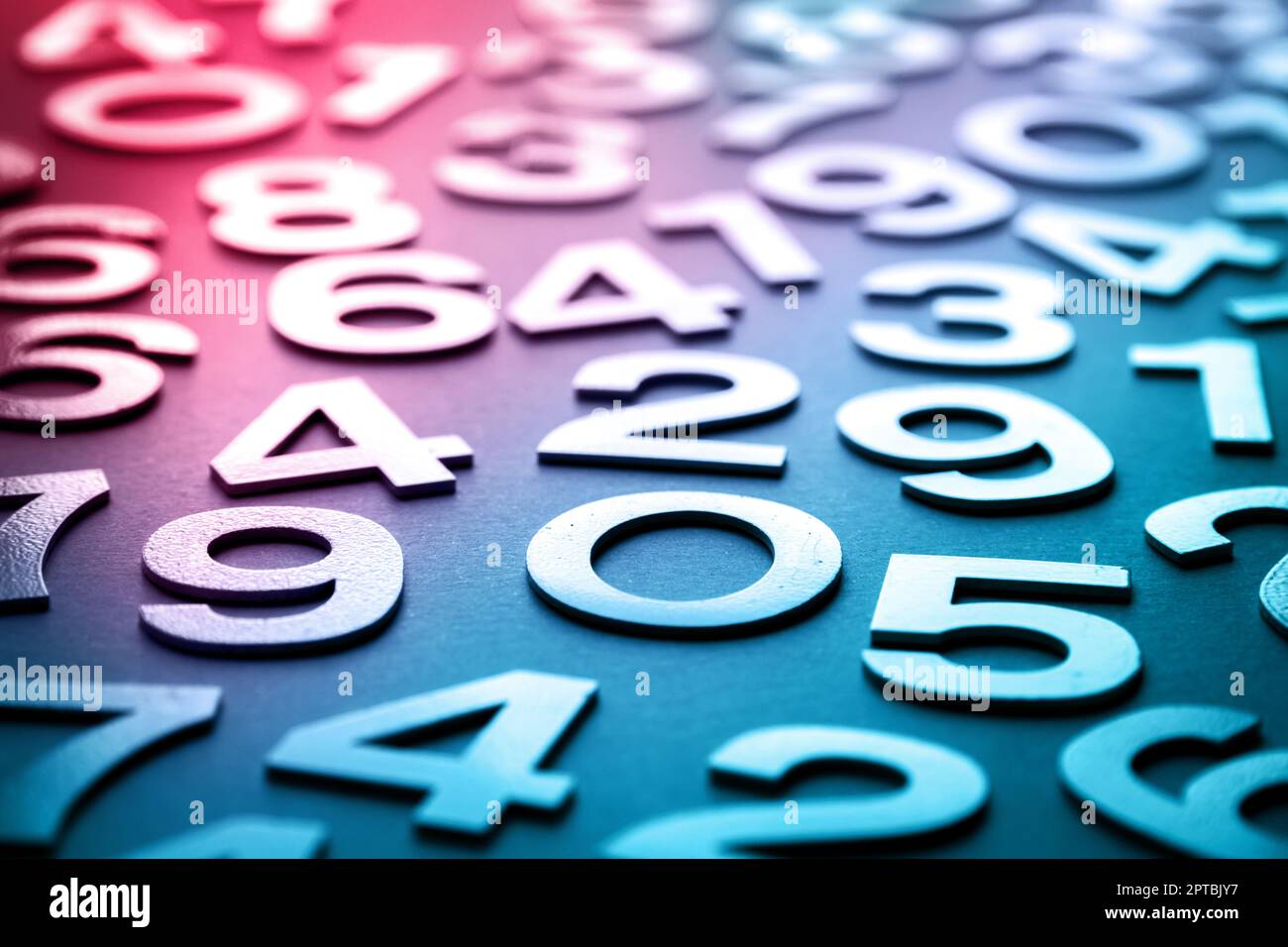 Mathematics background made with solid numbers - Closeup view Stock Photo