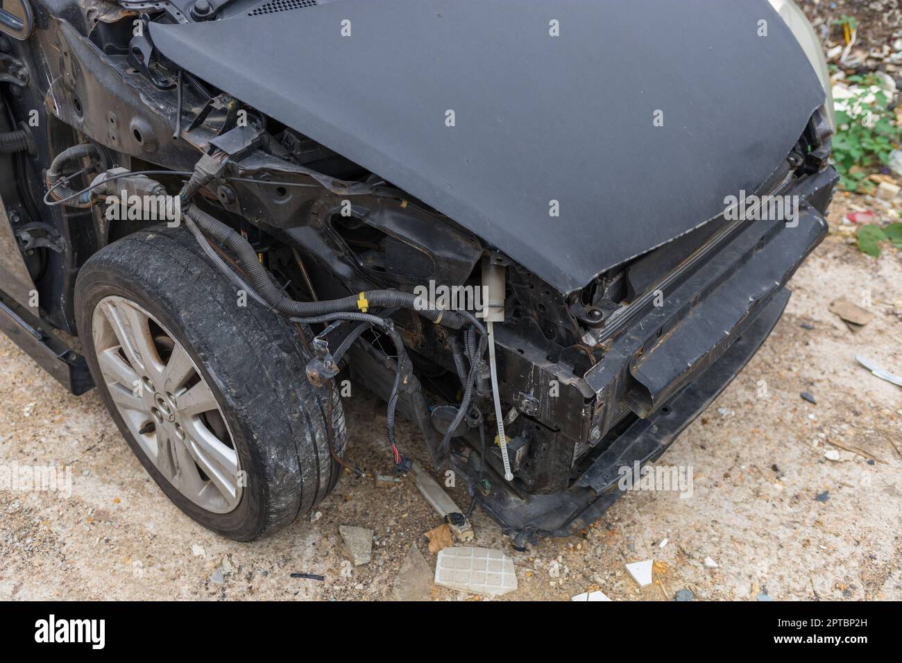 Car crash of the old car Stock Photo - Alamy