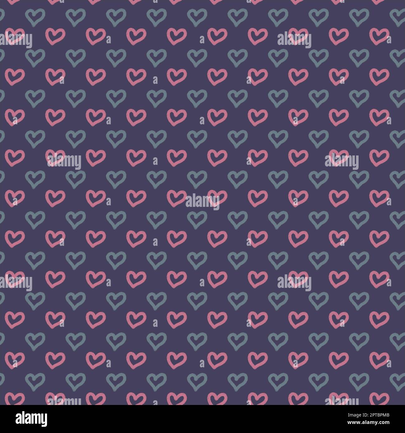 Heart shape seamless pattern doodle abstract background illustration ...