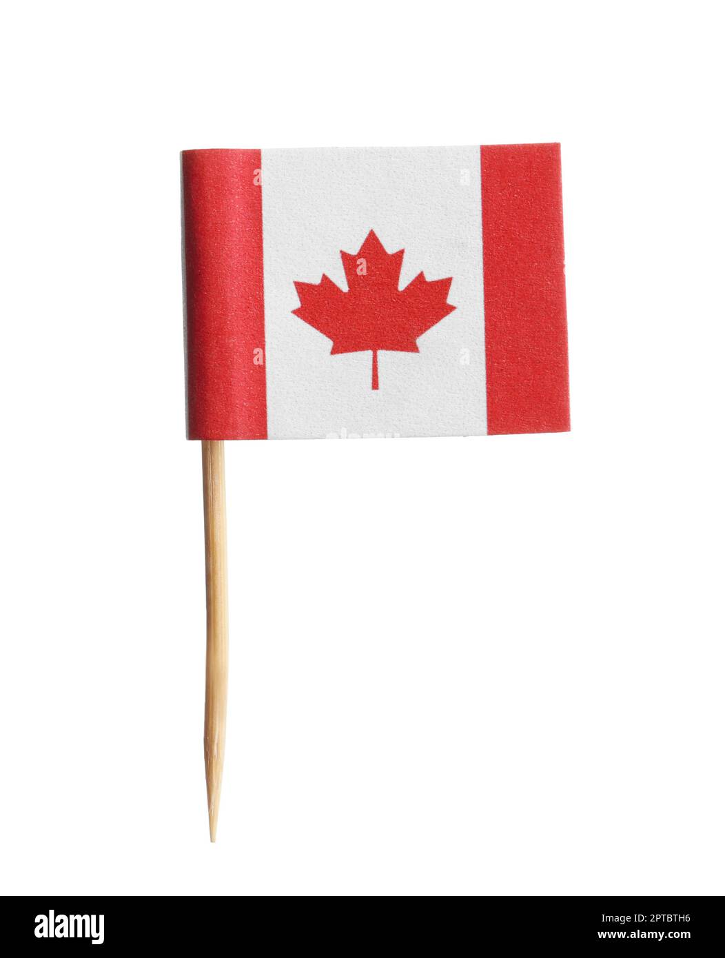 Small paper flag of Canada isolated on white Stock Photo