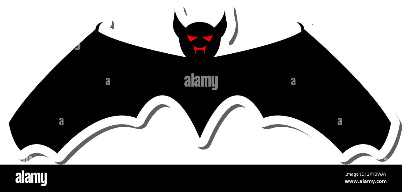 Flying Bat Sticker Stock Vector Image & Art - Alamy