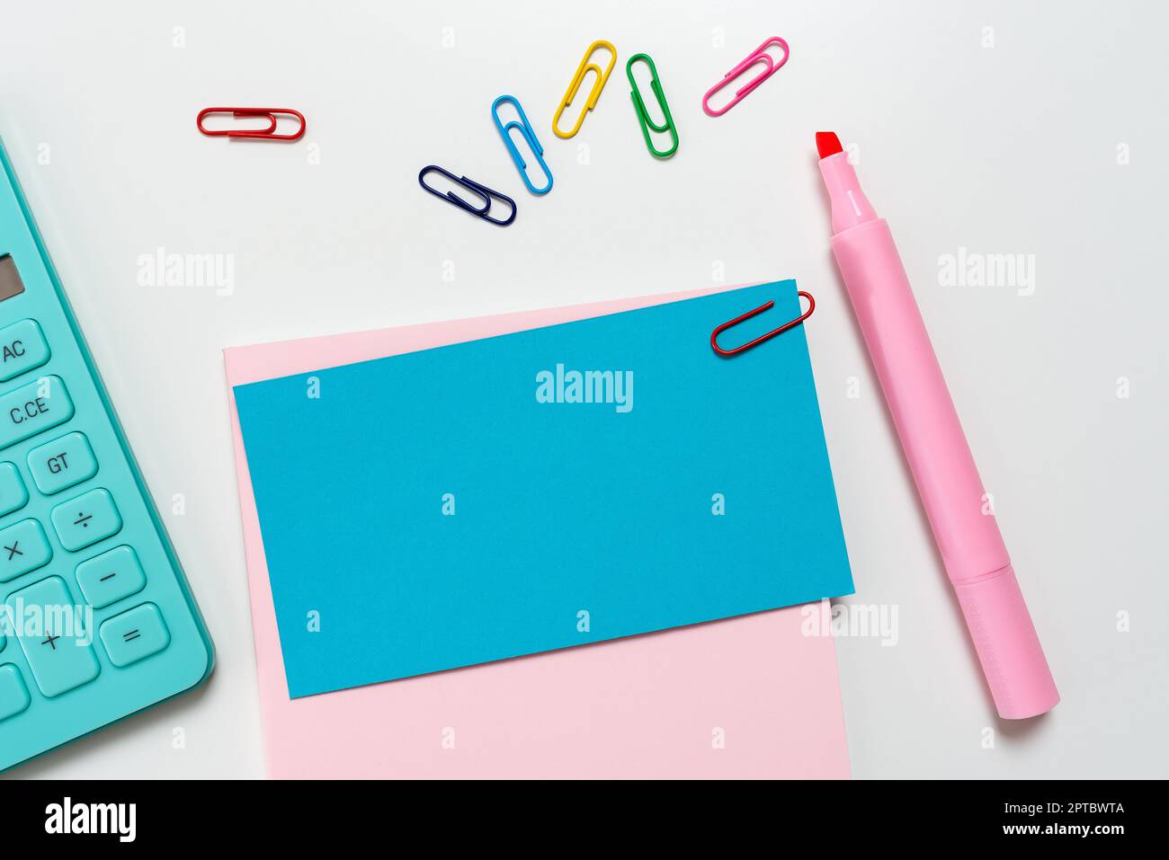 Multiple Assorted Collection Office Stationery Photo Placed Over Table Stock Photo