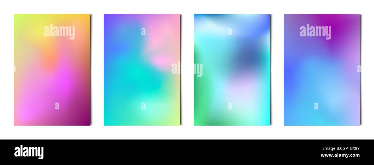 Set 4 pcs. abstract multicolor gradients, business background postcard ...
