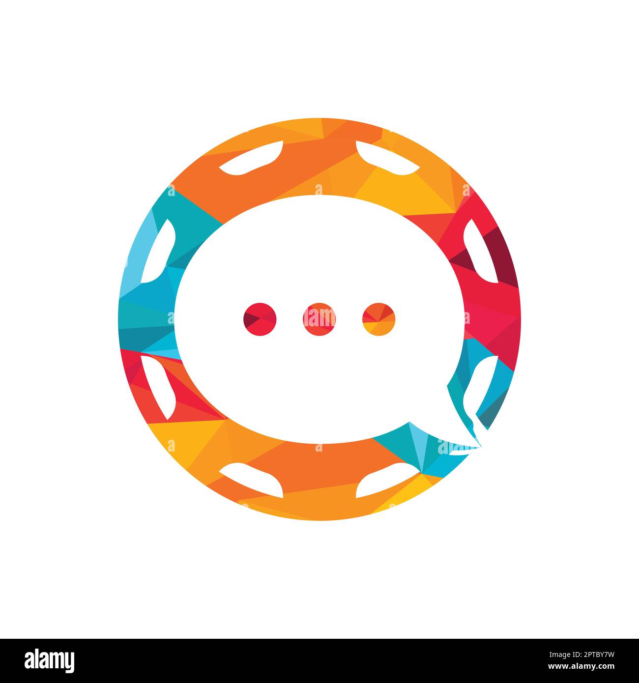 Gear chat vector logo design template. Gear bubble chat vector logo. Stock Vector