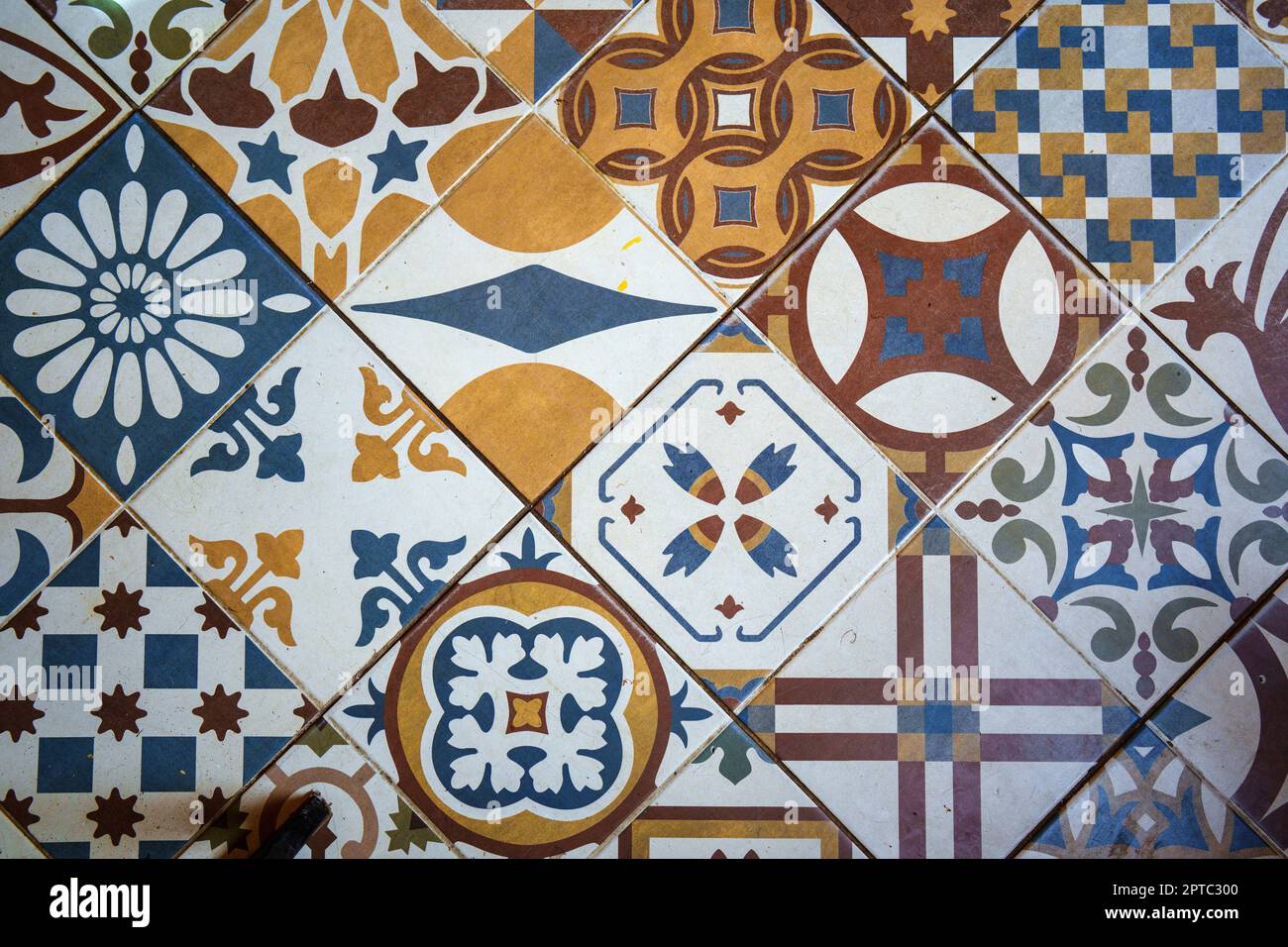 Real image of oriental Moroccan tile seamless pattern. Stock Photo
