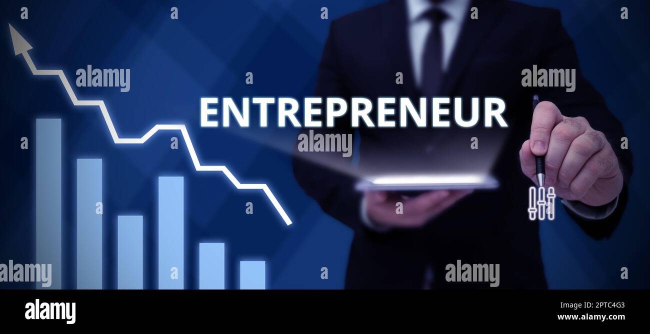 Sign displaying Entrepreneur, Word Written on enterprise resource ...