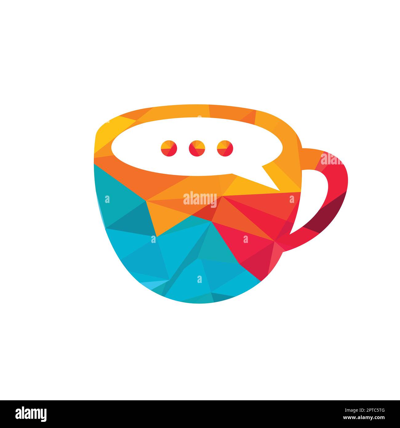 Coffee talk vector logo design. Coffee cup with bubble chat icon vector