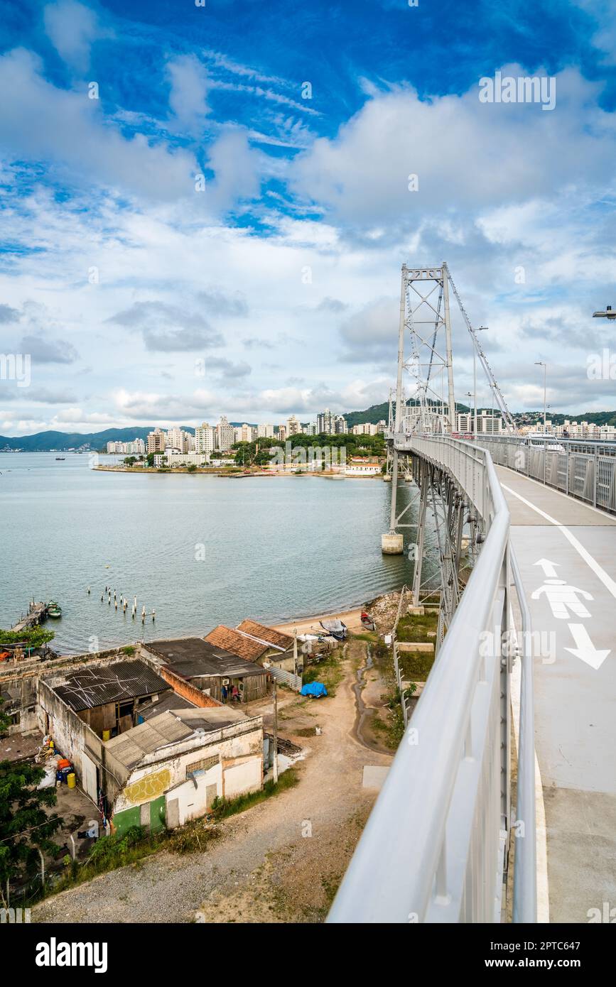 Hercilio Luz Bridge connecting the Island of Santa Catarina and ...