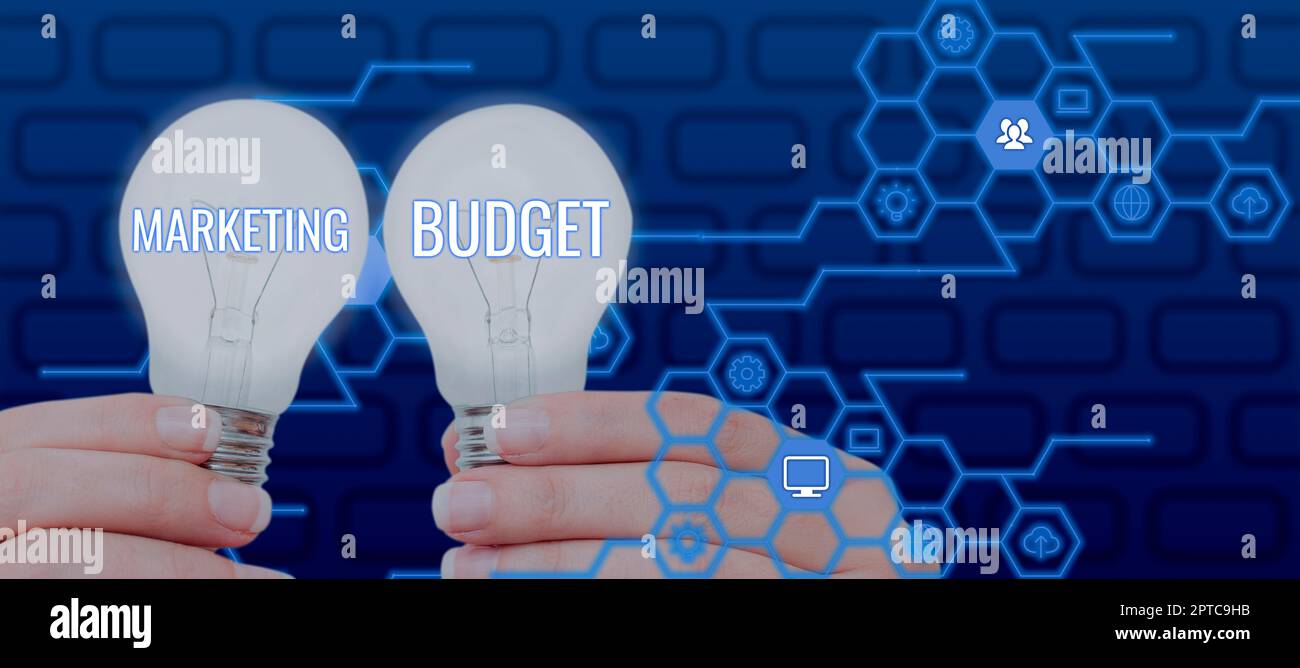 Conceptual caption Marketing Budget, Internet Concept process of human ...