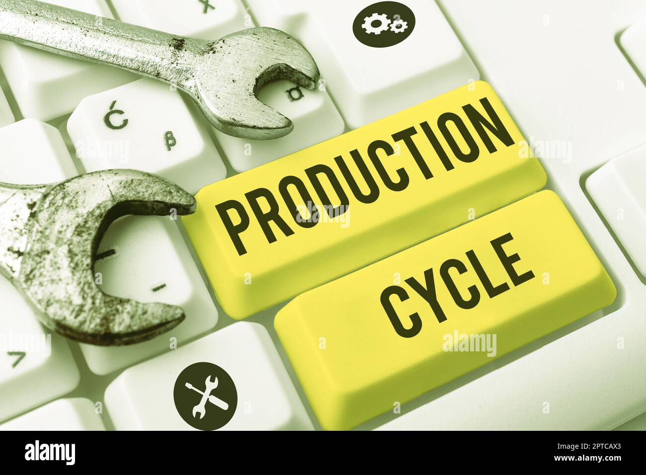 Conceptual caption Production Cycle, Business approach plan and