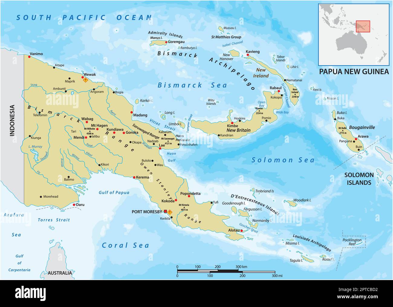 vector map of the Independent State - Vector Map Of The Independent State Of Papua New Guinea 2PTCBD2