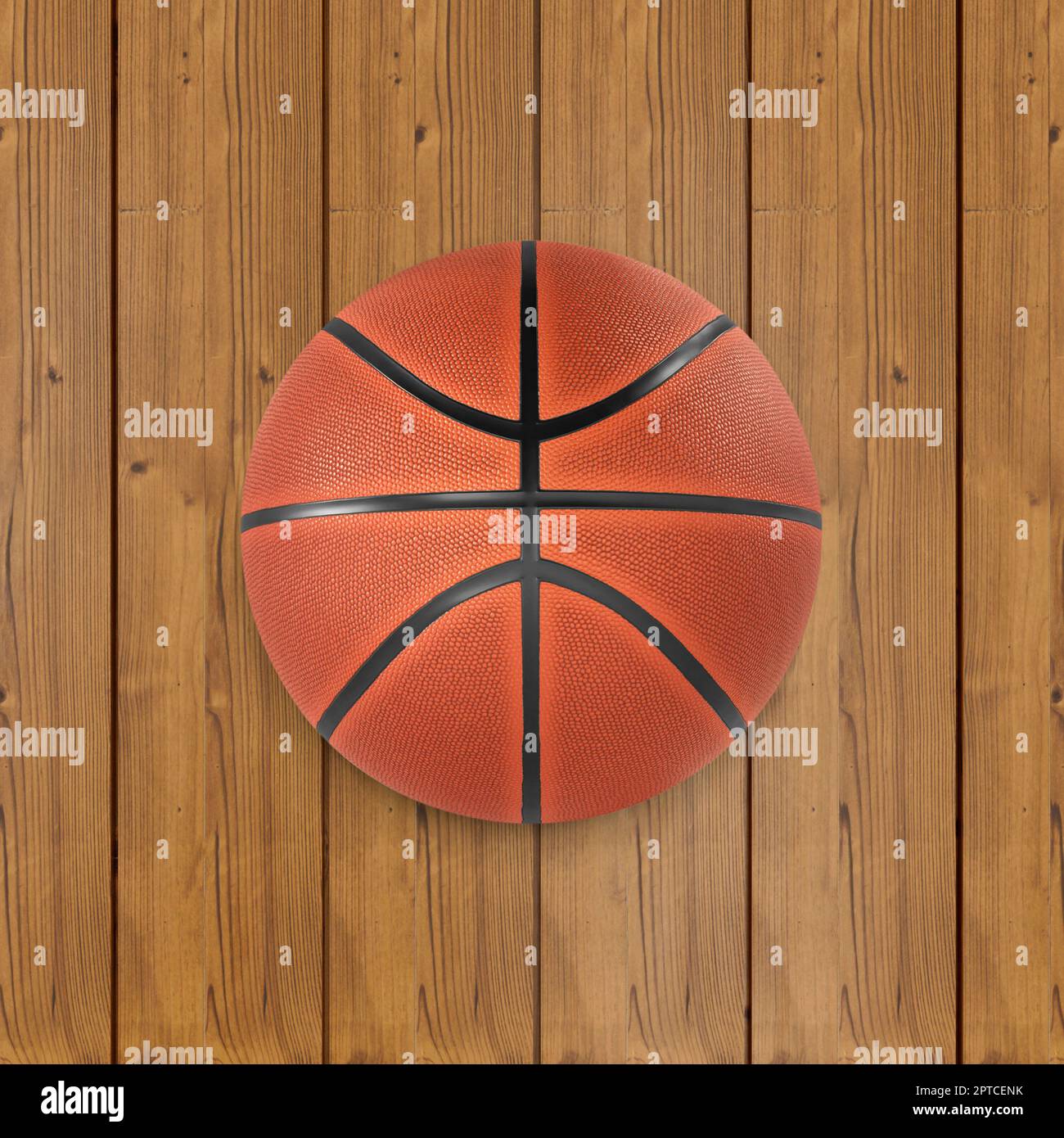 Basketball on the wood floor. top view. 3d render Stock Photo - Alamy