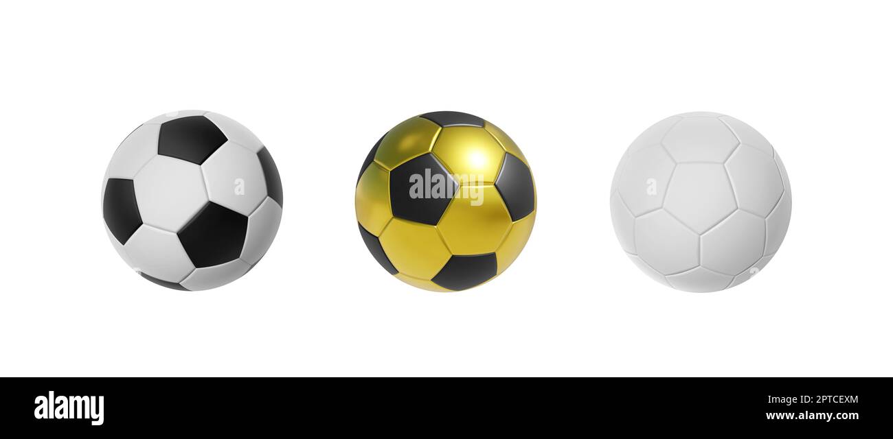 soccer ball isolated on a white background, 3D rendering Stock Photo ...
