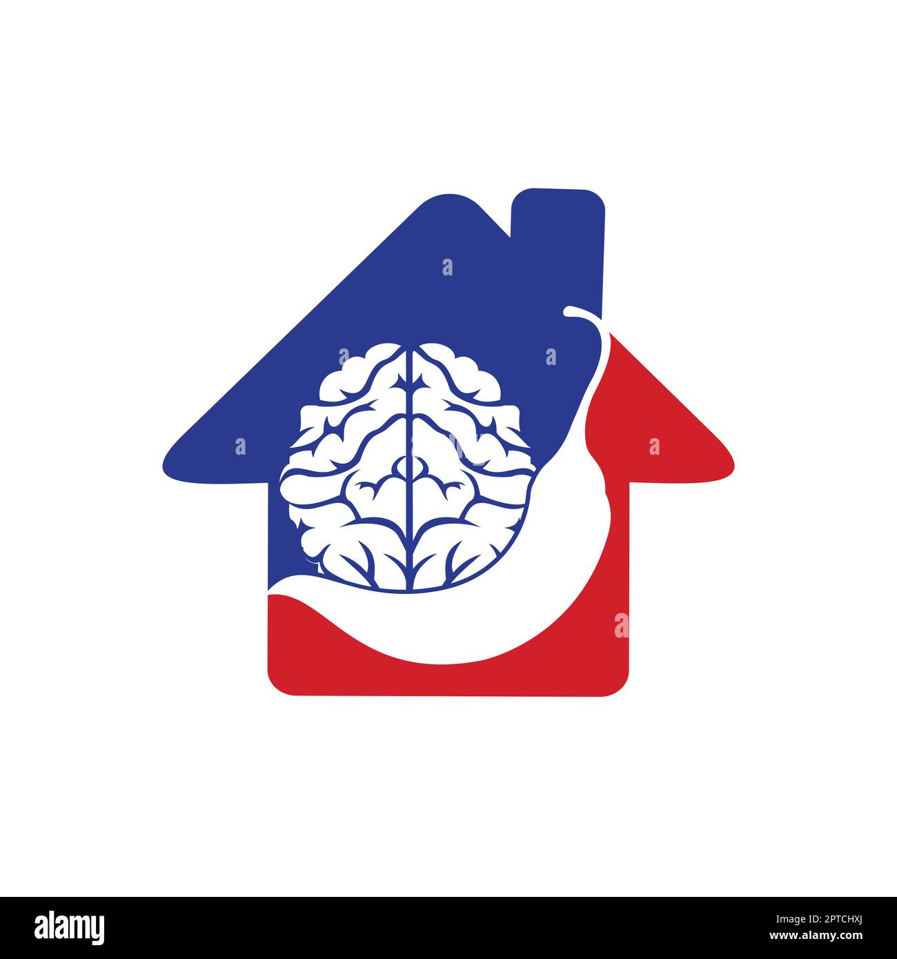 Chili brain vector logo design template. Spicy intelligence logo design concept. Stock Vector