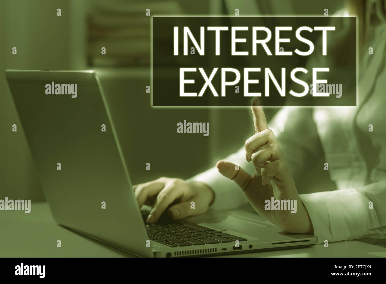 Text showing inspiration Interest Expense, Business showcase connects