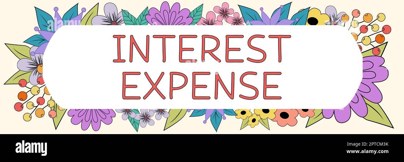 Hand writing sign Interest Expense, Concept connects computers