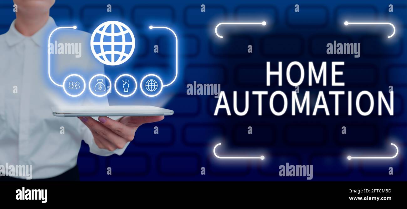 Hand writing sign Home Automation, Concept meaning monitoring the ...