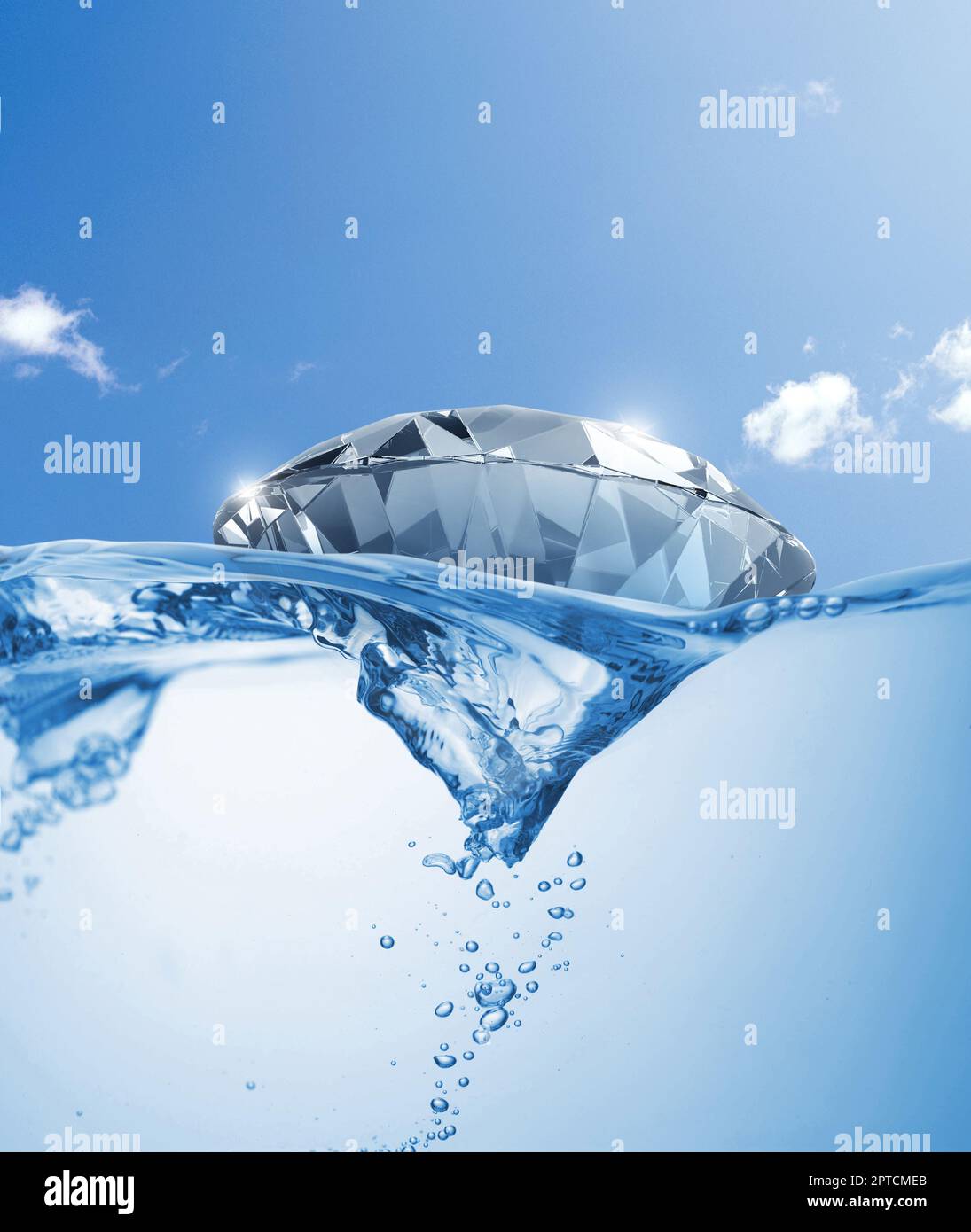 sparkling diamonds floating in the sea Stock Photo Alamy