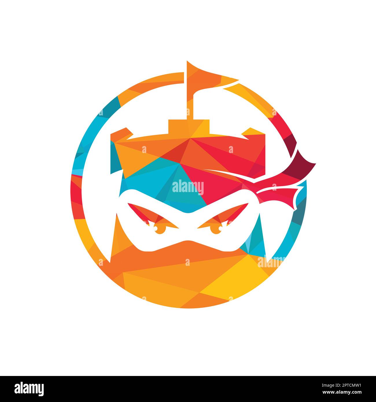 Castle ninja vector logo design template. Stock Vector