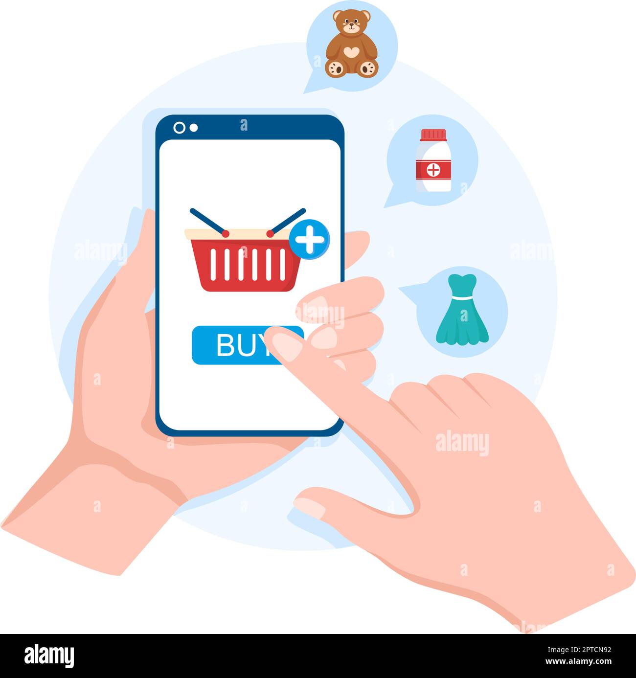 Mobile Phone Store Template Hand Drawn Cartoon Flat Illustration with