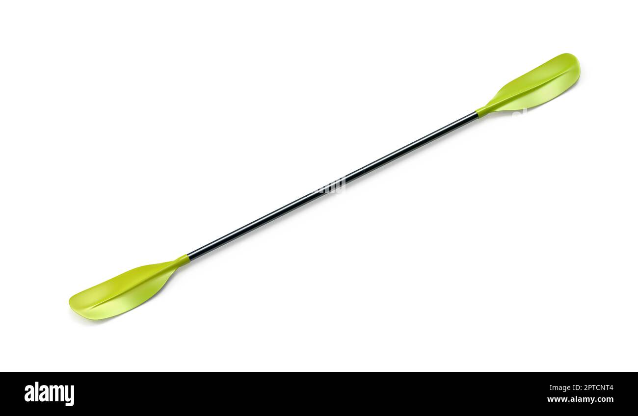 Green kayak paddle on white background Stock Photo Alamy