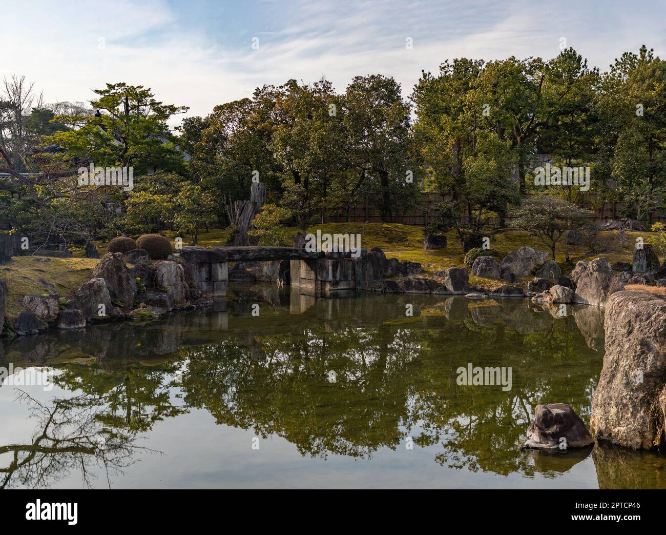 A picture of the gardens inside the Nijo Castle complex. Stock Photo