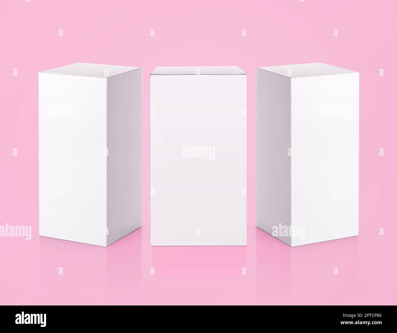 blank packaging white cardboard box isolated on pink background ready ...