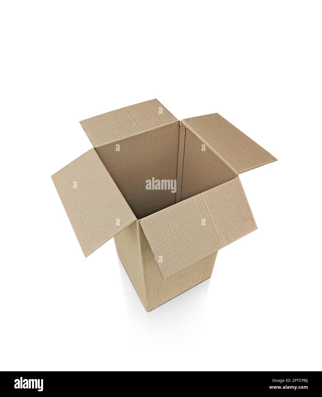 Cardboard Box Openview Open cardboard box on white background. for design Stock Photo - Alamy