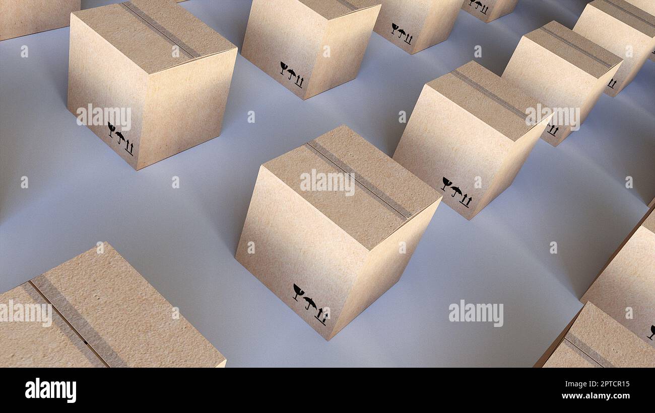 Delivery boxes. Computer generated 3d render Stock Photo Alamy