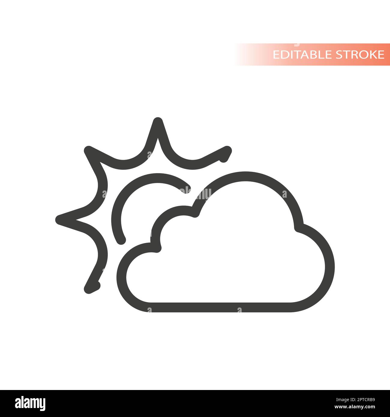 Cloud and sun, climate line vector icon Stock Vector Image & Art - Alamy
