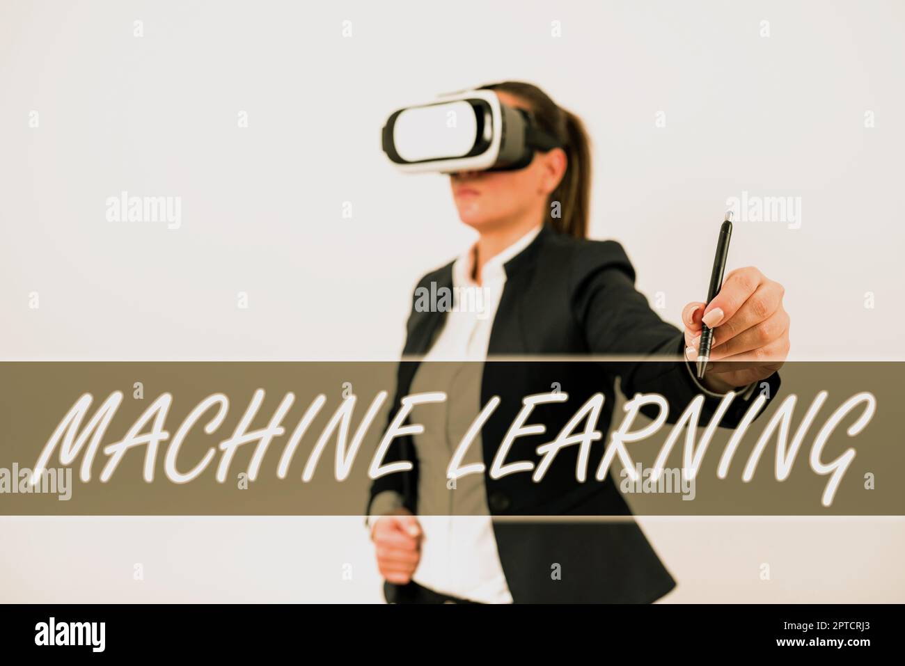 Sign displaying Machine Learning, Business showcase the concept that a computer can learn new data itself Stock Photo