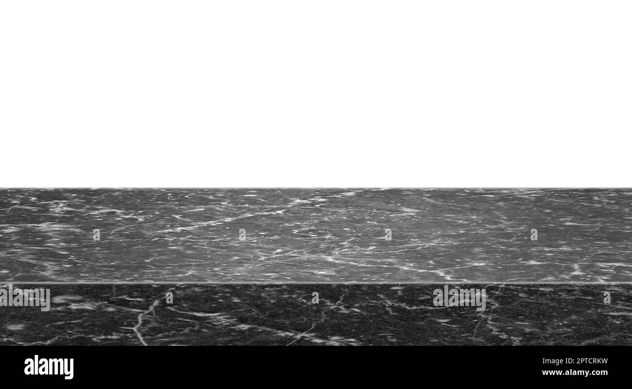 Marble table top or white split stone countertop. 3d render Stock Photo