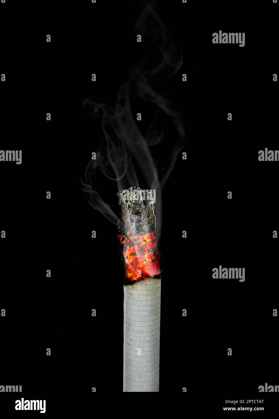Smoking, death and danger concepts are burning cigarettes. that cause