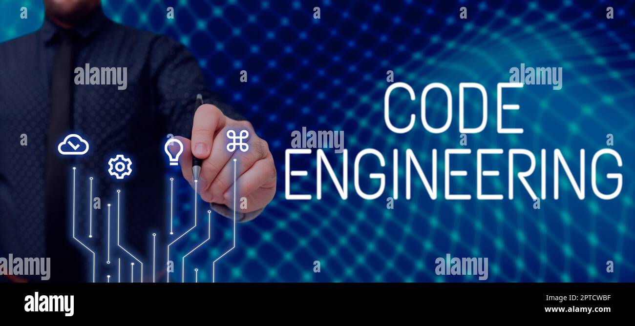 Text sign showing Code Engineering, Business showcase significant ideas ...