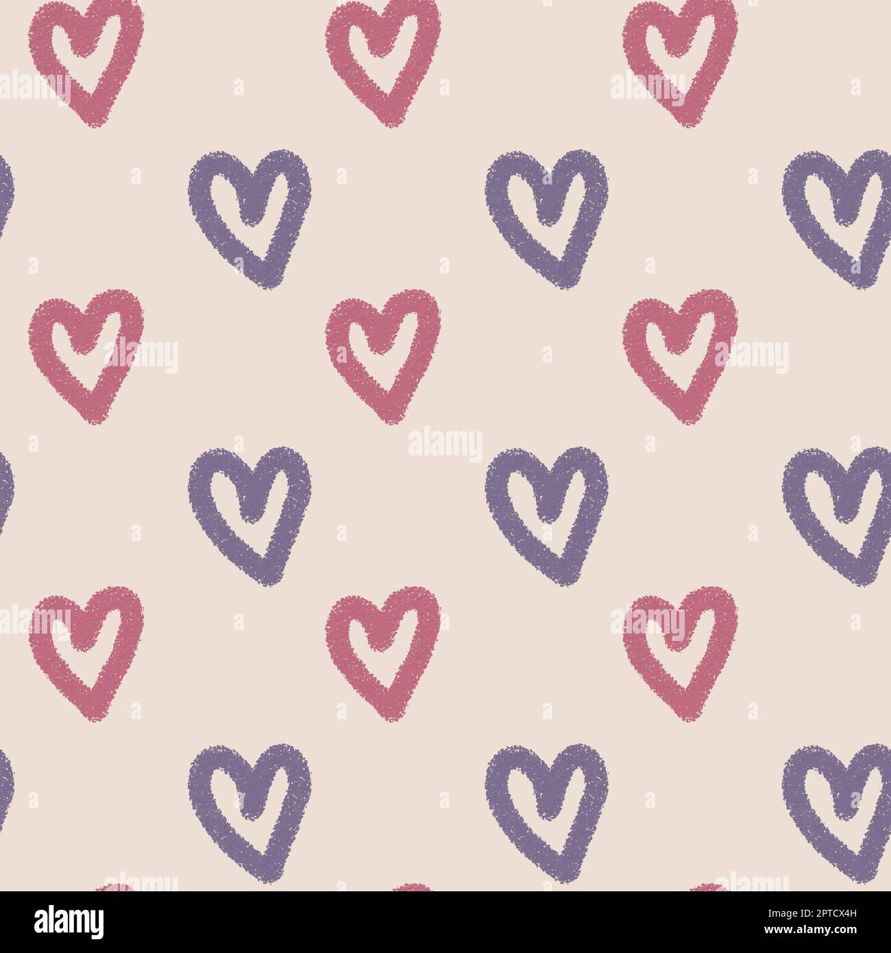 Heart shape seamless pattern doodle abstract background illustration ...