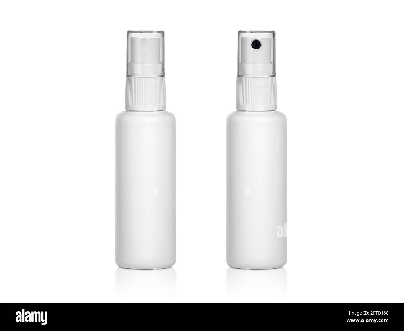 Plastic spray bottles isolated on white background Stock Photo - Alamy