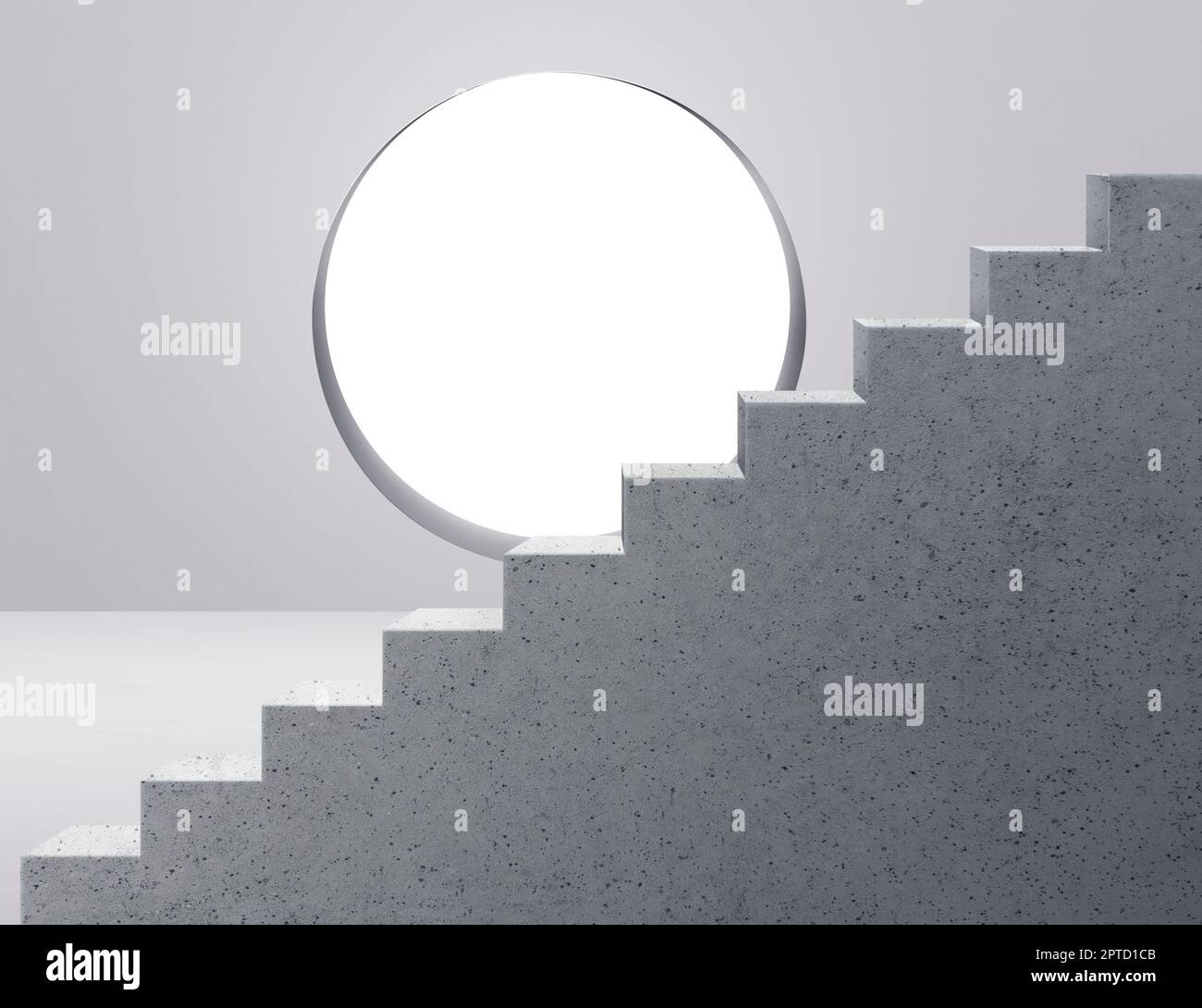 Concrete Staircase in residential house building - side view. and ...