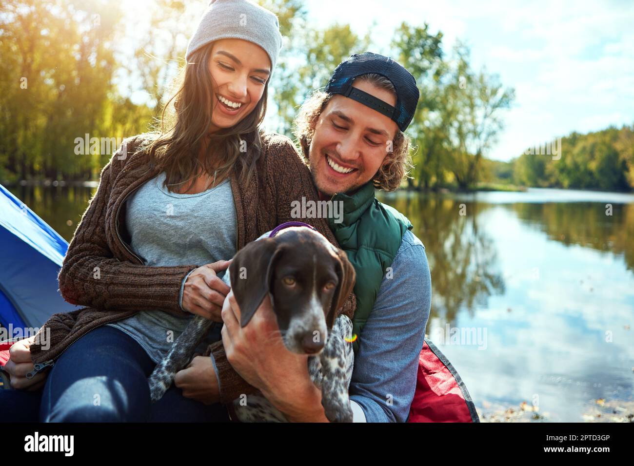 Taking our bonding time outdoors. a loving couple out camping with ...