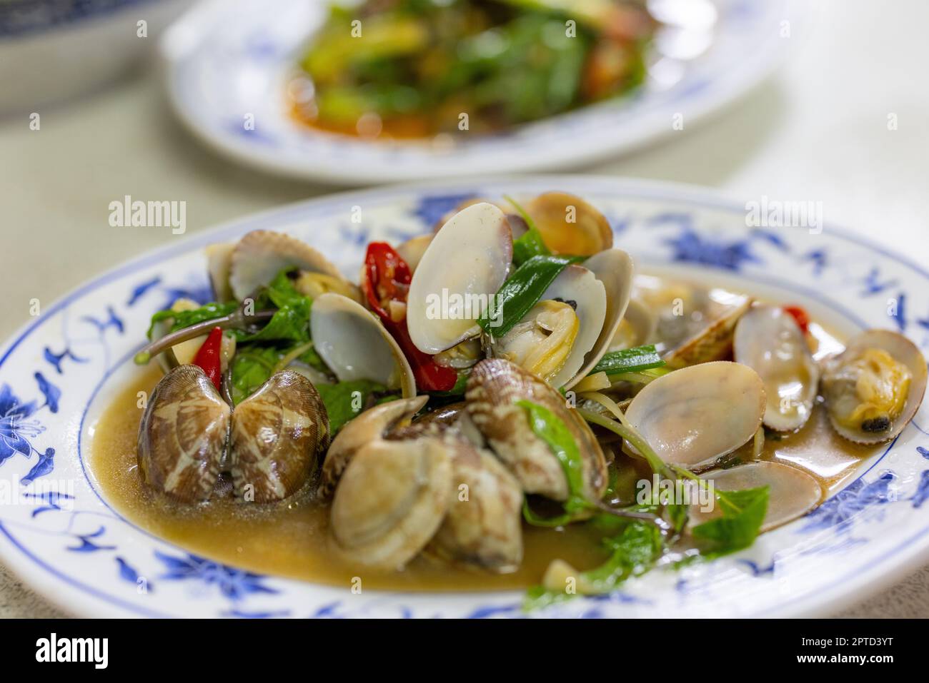 Fried clam dish in restaurant Stock Photo Alamy
