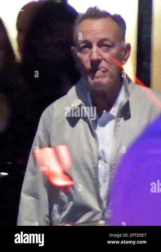 Bruce Springsteen leaves the hotel, April 27, 2023, in Barcelona, Catalonia (Spain). The singer visits the Catalan capital for his concert that will take place on Friday night. 28 APRIL 2023;CATALONIA Europa Press 04/28/2023 (Europa Press via AP) Stock Photo