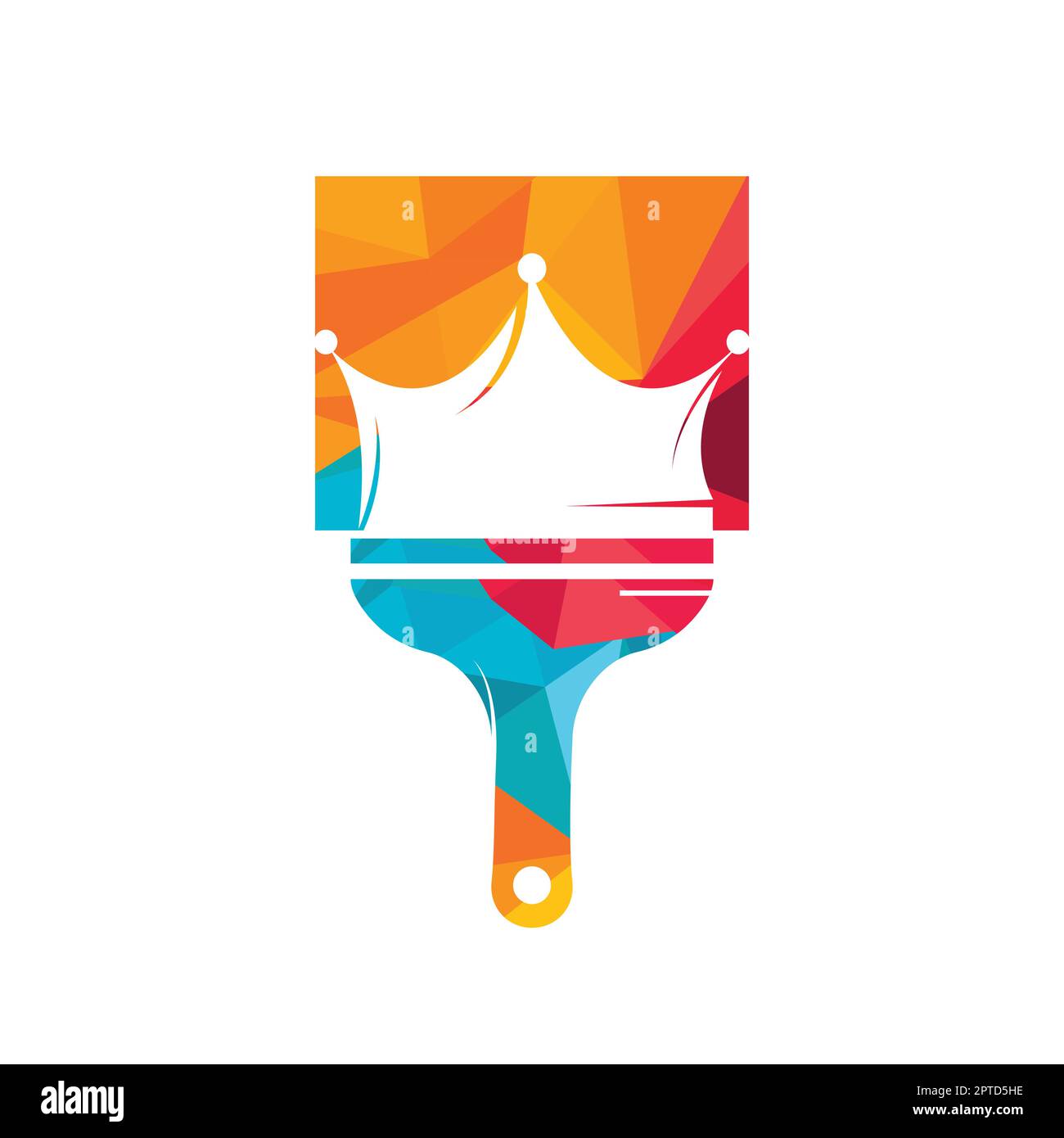 King paint vector logo design. Crown and paint brush icon Stock Vector ...