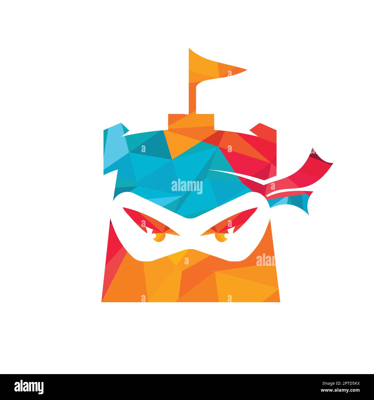 Castle ninja vector logo design template. Stock Vector