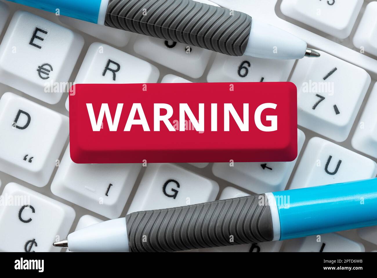 Sign displaying Warning, Internet Concept statement or event that indicates a possible or impending danger Stock Photo