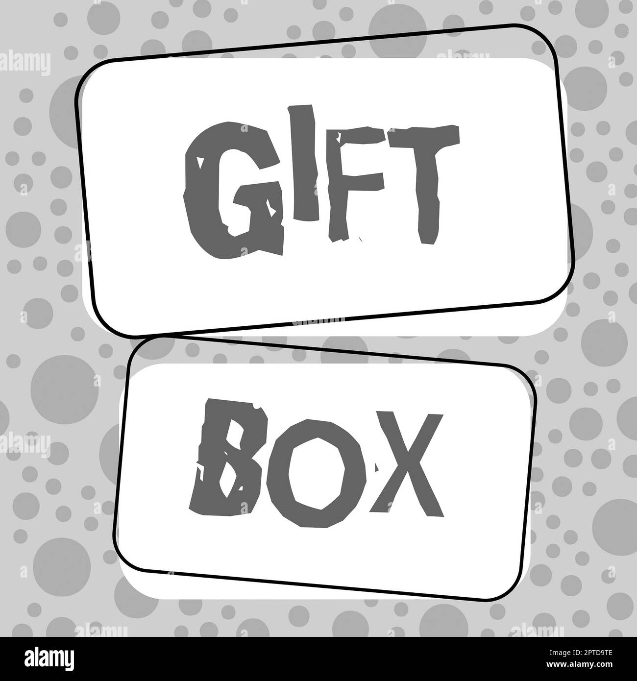 Conceptual caption Gift Box, Concept meaning A small cointainer with designs capable of handling presents Stock Photo
