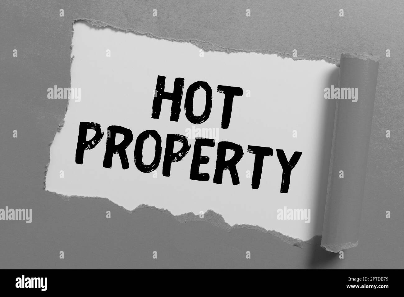 Text caption presenting Hot Property, Business idea Something which is