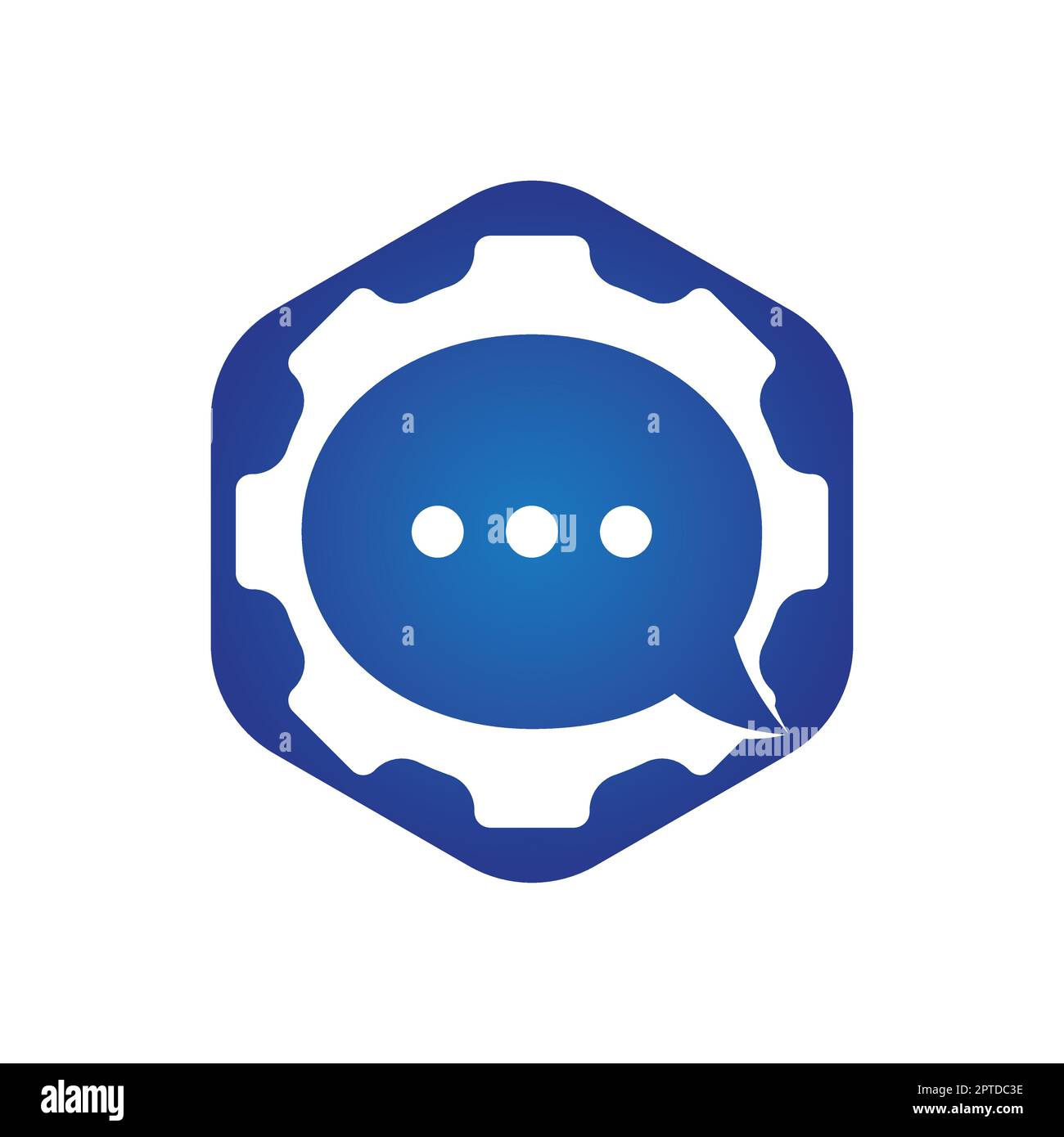 Gear chat vector logo design template. Gear bubble chat vector logo. Stock Vector