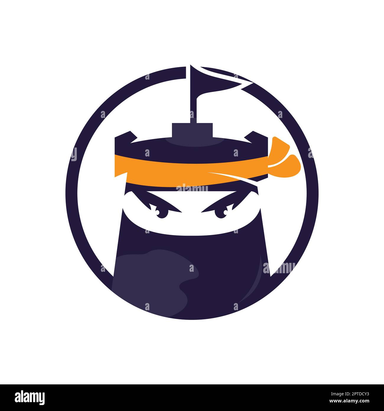 Castle ninja vector logo design template. Stock Vector