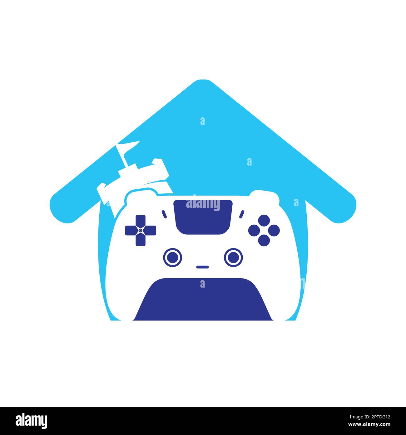 Game king vector logo design. Game console and fort icon vector design ...