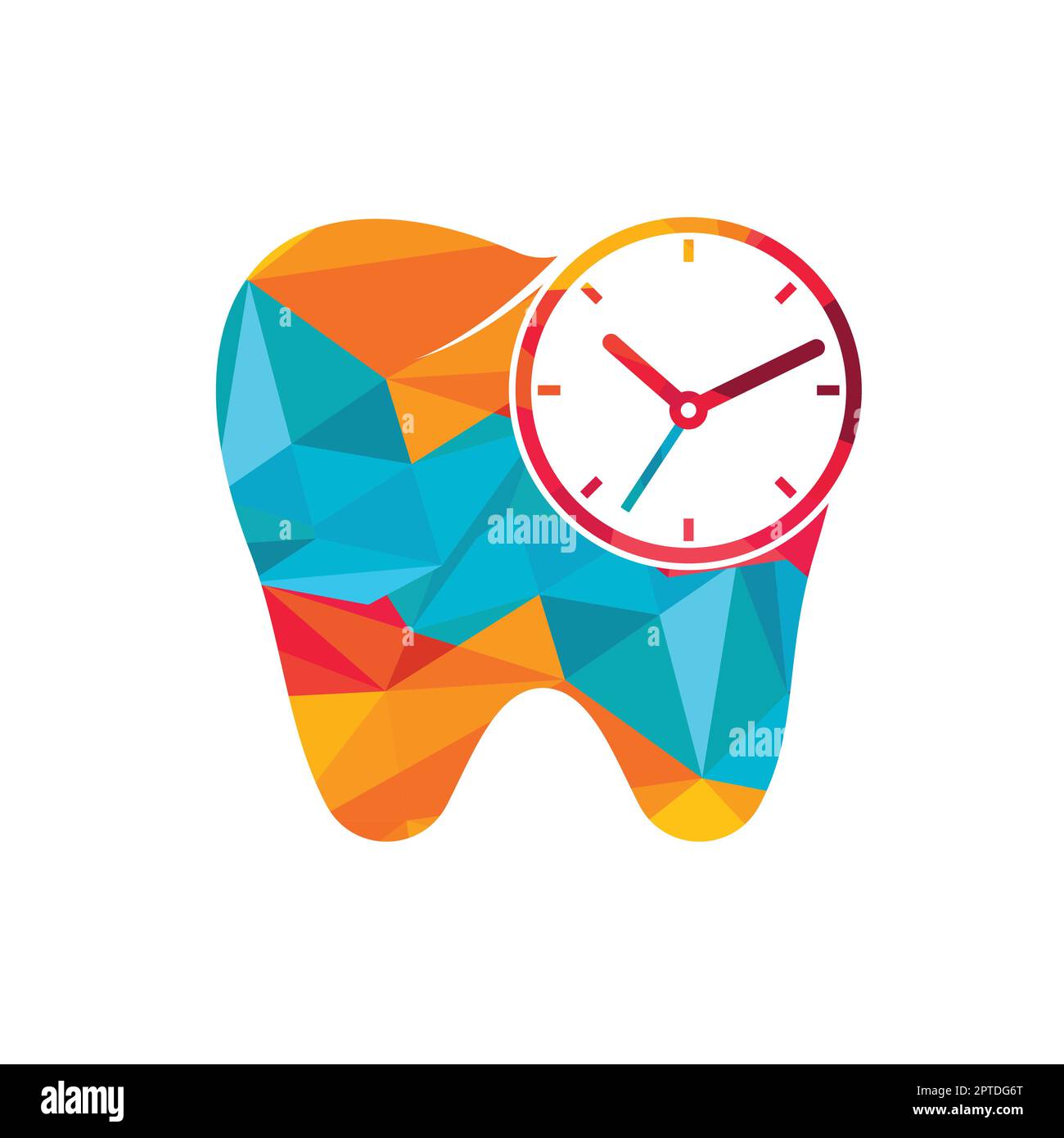 Dental time vector logo design template. Human tooth and clock icon