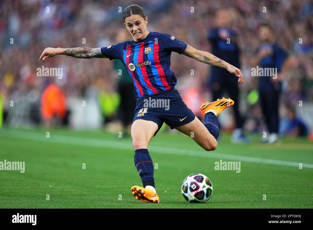 Barcelona, Spain. April 27, 2023 Mapi Leon of FC Barcelona during the ...